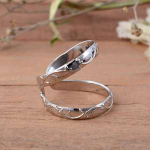 SHYAM JEWELRS Luxury Unisex 925 Sterling <b>Silver</b> Floral Vine Arthritis Splint <b>Ring</b>-<b>Adjustable</b> Double Band Joint Support - Product Image 2