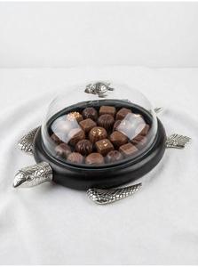 Handcrafted Sea Turtle Wooden Dessert Serving <b>Tray</b> with <b>Glass</b> Cover Cloche Decorative Tabletop Sweet Platter Catering Decor - Product Image 2