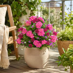 Bouquet <span class=keywords><strong>de</strong></span> fleurs artificielles en soie <span class=keywords><strong>de</strong></span> 55 cm pour extérieur, à enfouir dans le sol, couleur personnalisée, résistant aux UV - Product Image 4