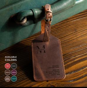 ป้ายแท็กกระเป๋าเดินทางหนังแท้แบบส่วนตัว ป้ายคลุมปกป้องข้อมูลส่วนตัว ป้ายกระเป๋าเดินทางพร้อมโลโก้สั่งทำ ป้ายติดกระเป๋าเดินทางแบบขายส่ง LMP-0166 - Product Image 3