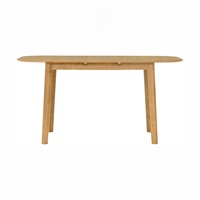 Table à manger extensible polyvalente de 4 à 6 places pour petits espaces, finition grain de bois naturel, conception en kit pour les détaillants