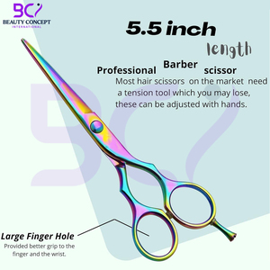 Tijeras de peluquería multicolor de 5.5 pulgadas para mujeres y hombres, tijeras de barbero para cortar el cabello. - Product Image 5