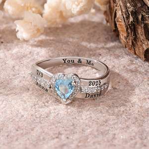 Anillo de Graduación Universitario Personalizado BOJ School Ring 061, Anillo de Colegio Secundario para Ella, con Piedra de Nacimiento, Plata 925, ¡Oferta! - Product Image 1