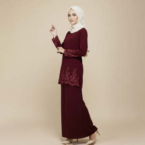 Abaya Musulmana con Estampado Floral, Estilo Islámico de Dubái y Catar 2026, Vestido Largo con Lentejuelas, Abaya Árabe para Mujer, Morado y Rojo - Product Image 2