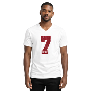 Camiseta Blanca con Cuello en V Kappa Alpha Psi Número 7, Ropa de Fraternidad Griega con Gráfico Audaz, Comodidad Premium y Ajuste Elegante - Product Image 1