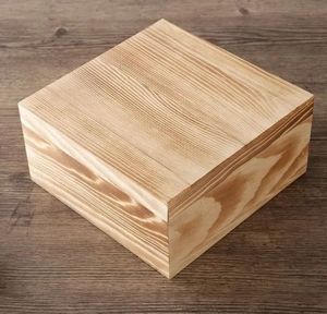 Caja de Madera Personalizada con Logotipo, Tapa con Bisagras, Madera de Pino Sólida, Gran Capacidad, Cajas de Regalo Talladas, Caja de Almacenamiento de Madera - Product Image 1