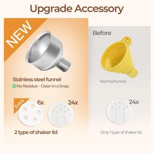 Set di 24 Barattoli in Vetro da 4 oz per Spezie con 6 Inserti Dosatori e 93 Etichette, Coperchi in Bambù, Barattoli Facili da Leggere con Etichetta - Product Image 4