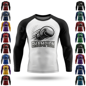 T-shirt de compression à manches longues, confortable, doux, imprimé sur mesure, pour la course à pied et le fitness, taille et couleur personnalisées - Product Image 1