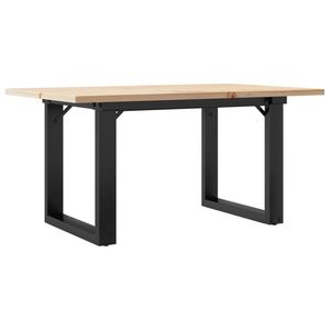 Table basse en bois massif de pin et acier avec structure en O, dimensions 31,5''x19,7''x15,7'' - Product Image 2