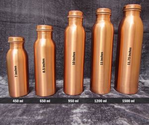 Bouteille d'eau réutilisable en cuivre pour une hydratation propre, vaisselle écologique en métal favorisant l'apport quotidien en eau et des habitudes saines - Product Image 6