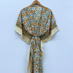 Wholesale Hand Block Printed Cotton <b>Kaftan</b> Block Printed Cotton <b>Beach</b> <b>Kaftan</b> Women Party Dress Wear Night Maxi Dress - Product Image 6