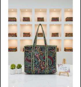 Le Souvenirs - Manta Acolchada de Terciopelo Reversible, Estilo Vintage Bohemio, Forro de Lona, Cierre de Cremallera, Ligera, Estampada, para Primavera/Verano - Product Image 3