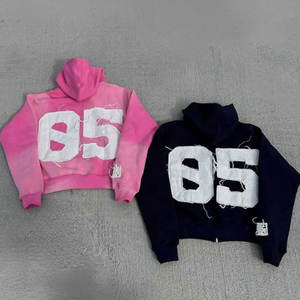 Sudadera con Capucha para Hombre, Estilo Desgastado, con Bordado en Relieve, Algodón Cepillado, con Logotipo Bordado - Product Image 2