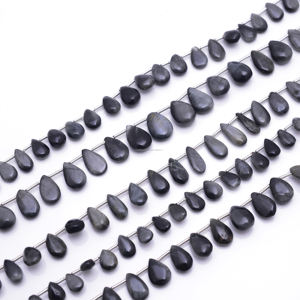 Cuentas de Cristal Ojo de Gato Negro Natural, Forma de Pera Lisa, Hechas a Mano, Premium, Tamaño MM, Certificadas por Terceros - Product Image 2