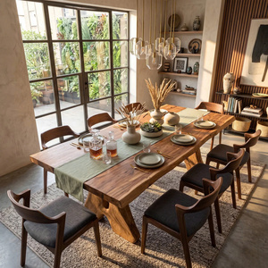 Farmhouse <b>Dining</b> <b>Table</b> For Vintage Furniture Modern Luxury Rectangle Natural Solid <b>Wooden</b> Apartment Villa <b>Dining</b> - Product Image 4
