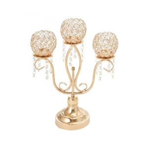 Porte-bougie multi-chaînes sans flamme en fer forgé d'inspiration européenne classique, ornements en cristal suspendus, luxe fait main, Pâques, Noël, maison - Product Image 1