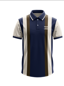 Polo Casual Personalizado para Hombre, 100% Poliéster, Sublimado con Transferencia de Calor, Diseño a Rayas, Corte Regular, Transpirable - Product Image 1