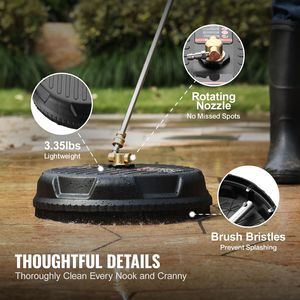 Accessorio Universale per Pulizia Superfici da 15 Pollici per Idropulitrici fino a 4000 PSI Max, 2 Prolunghe con Attacco Rapido da 1/4 di Pollice - Product Image 5