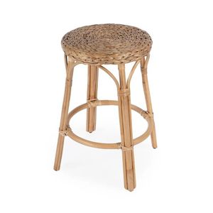 Taburete Artesanal Único de Ratán con Materiales Naturales Sostenibles para la Colección de Accesorios de Decoración de Hogar de Lujo - Product Image 1