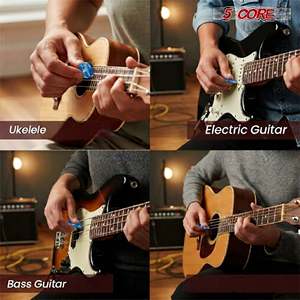 5 plectres de guitare en celluloid, 12 pièces, légers, moyens, lourds, extra lourds, pour guitares acoustiques et électriques - Product Image 1