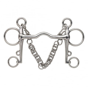 Bocado de caballo de acero inoxidable con anillo suelto y boquilla negra de 12.5CM - Product Image 3