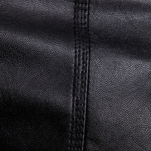 Veste de moto en cuir PU noir pour homme, col montant, fermeture éclair, coupe classique, vêtement d'hiver imperméable, respirant et coupe-vent - Product Image 4