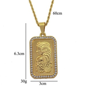 Custom Hip Hop <b>Rapper</b> Iced Out Necklace Gold Women Pendant Jewelry - Product Image 6