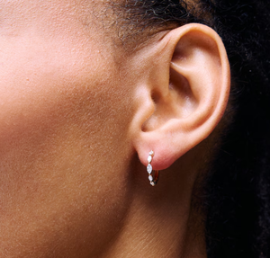<b>Hoops</b> Earrings Diamond Earrings Gold and <b>Silver</b> Earrings Natural and Lab Grown Diamonds Earrings <b>Hoops</b> Fine Jewelry for Women - Product Image 3