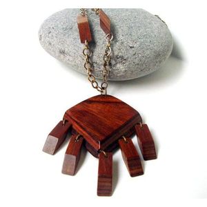 Vintage Eco-Friendly Wooden Jewelry Necklace for Women Handcrafted From Bamboo and Wood - Product Image 5