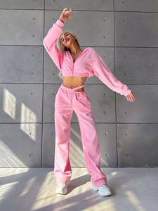 Conjunto Casual de Dos Piezas para Mujer, Sudadera de Forro Polar con Cierre y Manga Larga, Pantalones a la Cintura - Product Image 5