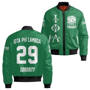 Veste universitaire personnalisée pour femmes Iota Phi Lambda, vert émeraude, avec lettres grecques, blason, numéro et année, style bomber - Product Image 4
