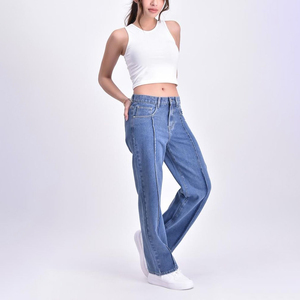 Pantalones Vaqueros de Mezclilla a la Moda, Pantalones Vaqueros Personalizados de Alta Calidad, Pantalones Vaqueros Holgados para Mujer en Venta, Servicio OEM - Product Image 1