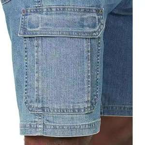 Pantalones Cortos de Mezclilla Casuales para Hombre, Estilo Cargo, Multibolsillos, de Algodón para Verano, Corte Recto, para Uso en Exteriores, Personalizables OEM - Product Image 5
