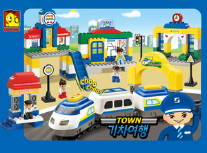 Juego de Bloques de Construcción de Estación de Tren de Plástico OXFORD para Niños Pequeños, con Estuche de Transporte Móvil, para Preescolares de 3+ Años, Corea - Product Image 2