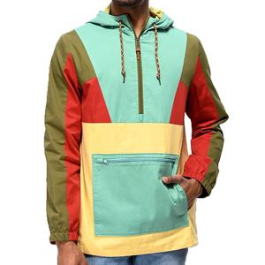 Proveedor de corte y costura, ropa de calle, cortavientos con logotipo personalizado, MOQ bajo, chaqueta Anorak ultrafina de verano con colores contrastantes para hombres - Product Image 1