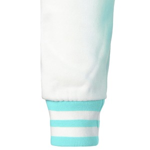 <b>Men's</b> Turquoise Varsity <b>Jacket</b> <b>White</b> Sleeves PU Fabric Single Button Closure Stand Collar Regular Fit Autumn Casual Wear - Product Image 4