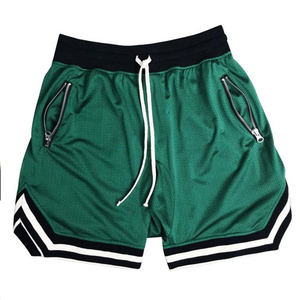 Shorts de basketball pour hommes en mesh avec poche zippée et cordon de serrage, pour la gym, le sport, la course, l'entraînement, le fitness, vêtements athlétiques, personnalisables, vente en gros, OEM, nouveauté - Product Image 3