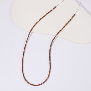 Collar Mala con Diamantes Naturales Marrones Radiantes de 25 Quilates, Corte Redondo, en Oro Blanco con Grado de Claridad Mixto - Product Image 3