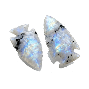 Pointes de flèche en pierre naturelle, pointes de flèche en pierre de lune arc-en-ciel, pointes de flèche en jaspe fantaisie, pierres précieuses de guérison, vente en gros de cristaux - Product Image 4