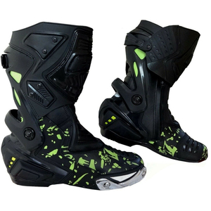 Chaussures de course pour moto sur mesure, confortables, imperméables, hauteur cheville, avec doublure en cuir véritable, semelle en caoutchouc pour l'hiver - Product Image 1