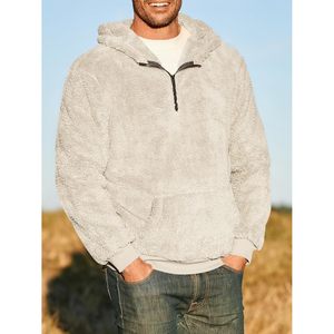 Chaqueta de invierno para hombre con cremallera de un cuarto, forro polar Sherpa, diseño patchwork, cuello alto, cálida, estilo urbano, para exteriores - Product Image 6