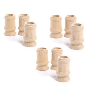 Unfinished Natural Wood <b>Candle</b> <b>Sticks</b> Wholesale - 12pc Bulk Candleholder - Product Image 6