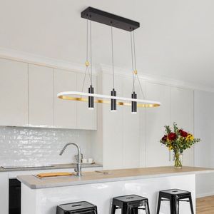 Lampadario a Sospensione LED Dimmerabile Javeriah a 4 Luci Nero/Oro, Lampada Elegante per Arredamento Casa (Lampadina Non Inclusa) - Product Image 2