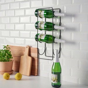 Elegante Soporte Metálico para Botellas de Vino, Diseño Curvo Abierto, Moderno Exhibidor de Botellas - Product Image 1