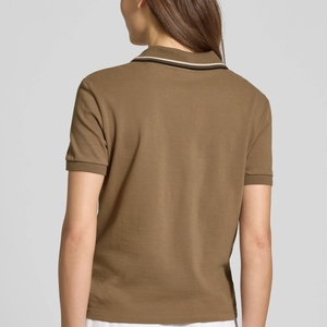 Camiseta de Alta Calidad Personalizada para Mujer, Cuello en V, Tejido de Punto, Transpirable, Manga Corta, Casual, Lisa, 100% Algodón - Product Image 3