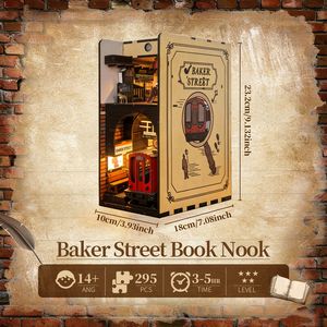 Puzzle 3D in Legno Fai da Te, Kit Casa in Miniatura Baker Street Book Nook con Luci, Modellino Fai da Te per Adulti, Casa delle Bambole per Regalo di Compleanno o Natale - Product Image 2