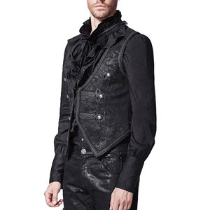 Chaleco gótico negro con relieve, estilo vampiro vintage, personalizado, venta al por mayor 2026 - Product Image 5