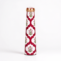 Bouteille d'eau en cuivre pur artisanale de qualité supérieure, motif floral vintage, anti-fuite, gourde design multifonctionnelle, idéale pour les cadeaux promotionnels