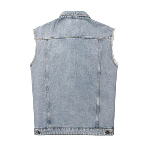 New Unique Design Canvas Casual Winter Denim <b>Vest</b> for Men Quick Dry Professional Quality Solid Color Sleeveless 100% Cotton - Product Image 5