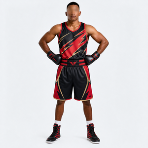 Conjunto de Camiseta y Pantalones Cortos de Boxeo Sublimados, Ropa Deportiva Personalizada para Entrenamiento de Combate, MMA, Kickboxing, Fitness y Artes Marciales - Product Image 1